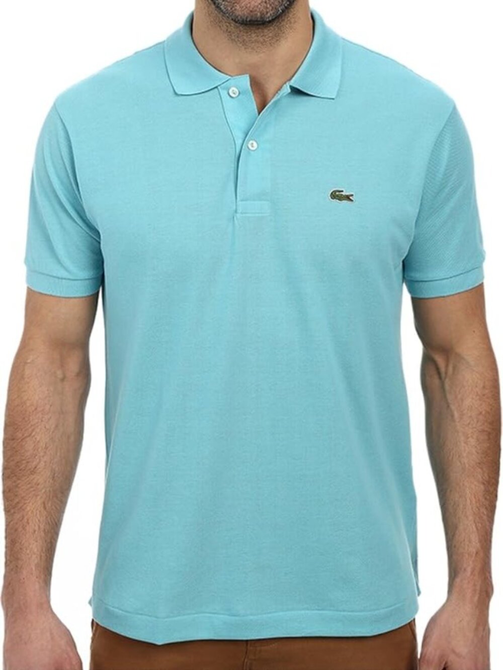 LACOSTE Classic Fit Polo Shirt - Small - Aqua Turquoise Blue